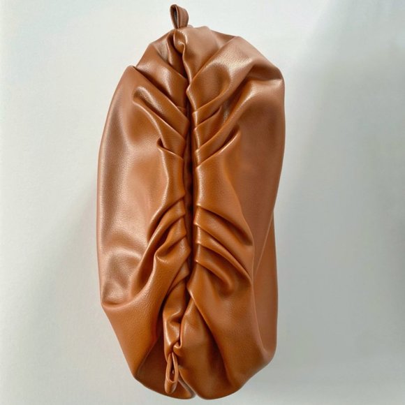 Cloud Clutch - Cognac Ruched Pouch Bag - Picture 6 of 7